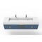 Castello Usa Nile 72" Wall Mounted Blue Vanity With White Top And Gold Handles CB-MC-72BLU-GLD-2053-WH - alternate 5